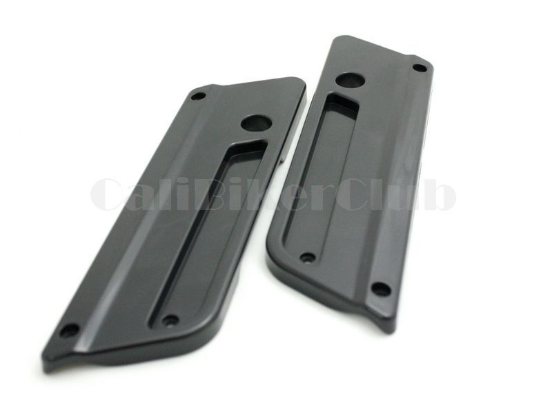 MATTE BLACK Saddlebag Latch Covers + RED Reflectors FOR Harley Hard